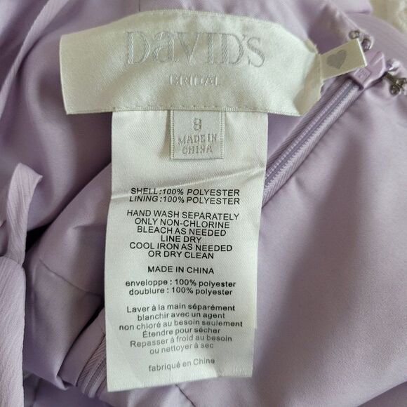 David's Bridal Dress Lilac Sweetheart Spaghetti Strap Fit & Flare Mini Sz 8 - Picture 4 of 10